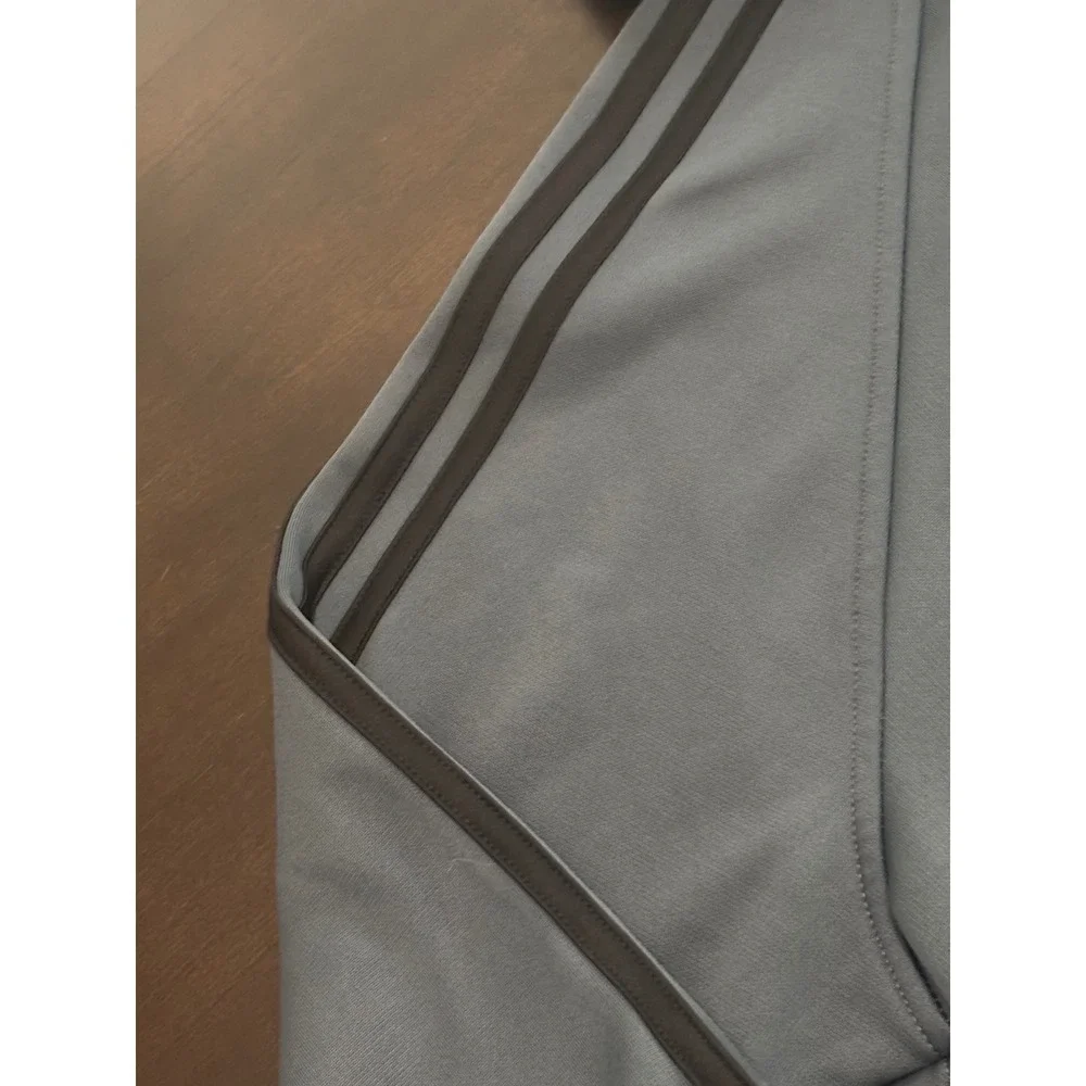 Adidas Hoodie 3-Stripe Fleece Pullover Gray Neon Green Mens XL